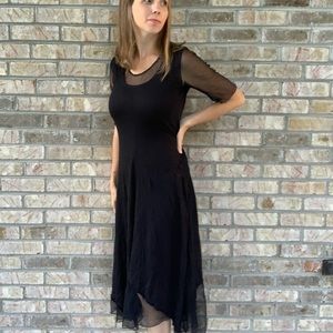 Black Sheer Sleeve Dress by Alison Sheri